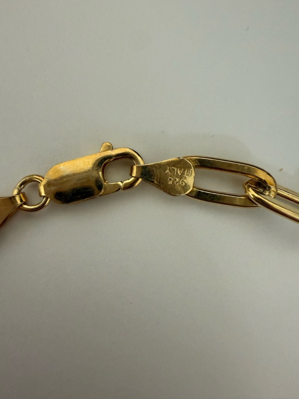 Gold Plated Paperclip Chain Necklace - Elegant Women's Jewelry 22” - Picture 2 of 2